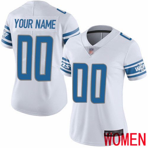 Limited White Women Road Jersey NFL Customized Football Detroit Lions Vapor Untouchable